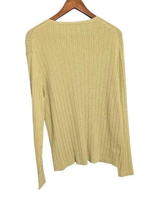 Foxcroft Women Sage Green Supima Cotton 2 Piece Cardigan Shell Set Size L Ribbed - Picture 13 of 16